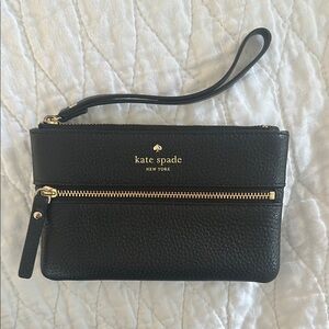 Kate Spade Black Leather Wristlet